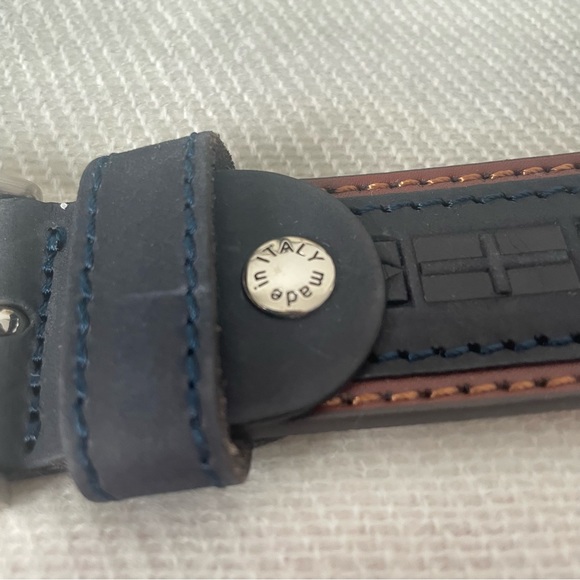 GP & Max Genuine Italian Leather Belt Nautical Made In Italy Preppy Dressy - Picture 4 of 16